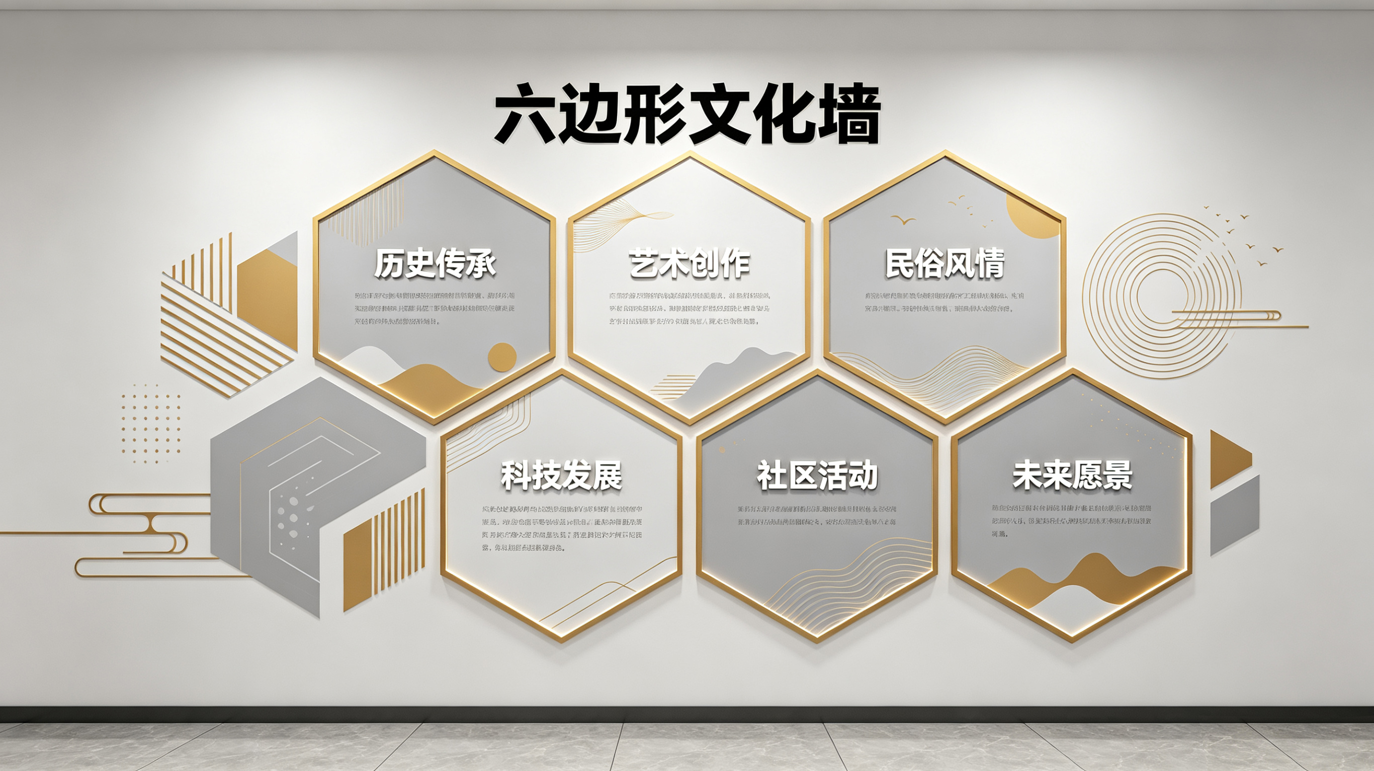 洪雅企业文化墙 | 六边形信息美学